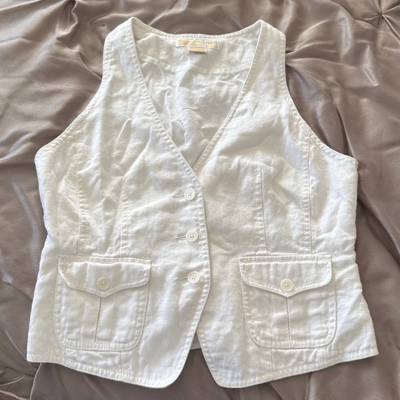 Michael Kors Cream Button-Up Vest - Picture 6 of 6